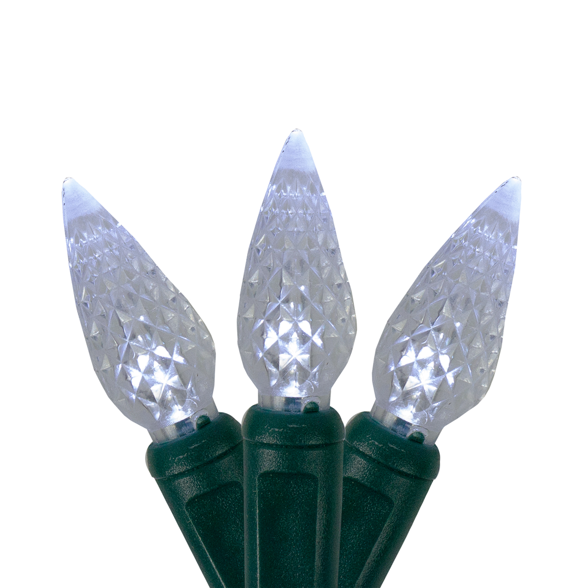 Hofert 23.5ft. White LED Faceted C6 Twinkling Christmas Lights