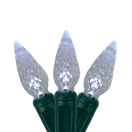 Hofert 23.5ft. White LED Faceted C6 Twinkling Christmas Lights