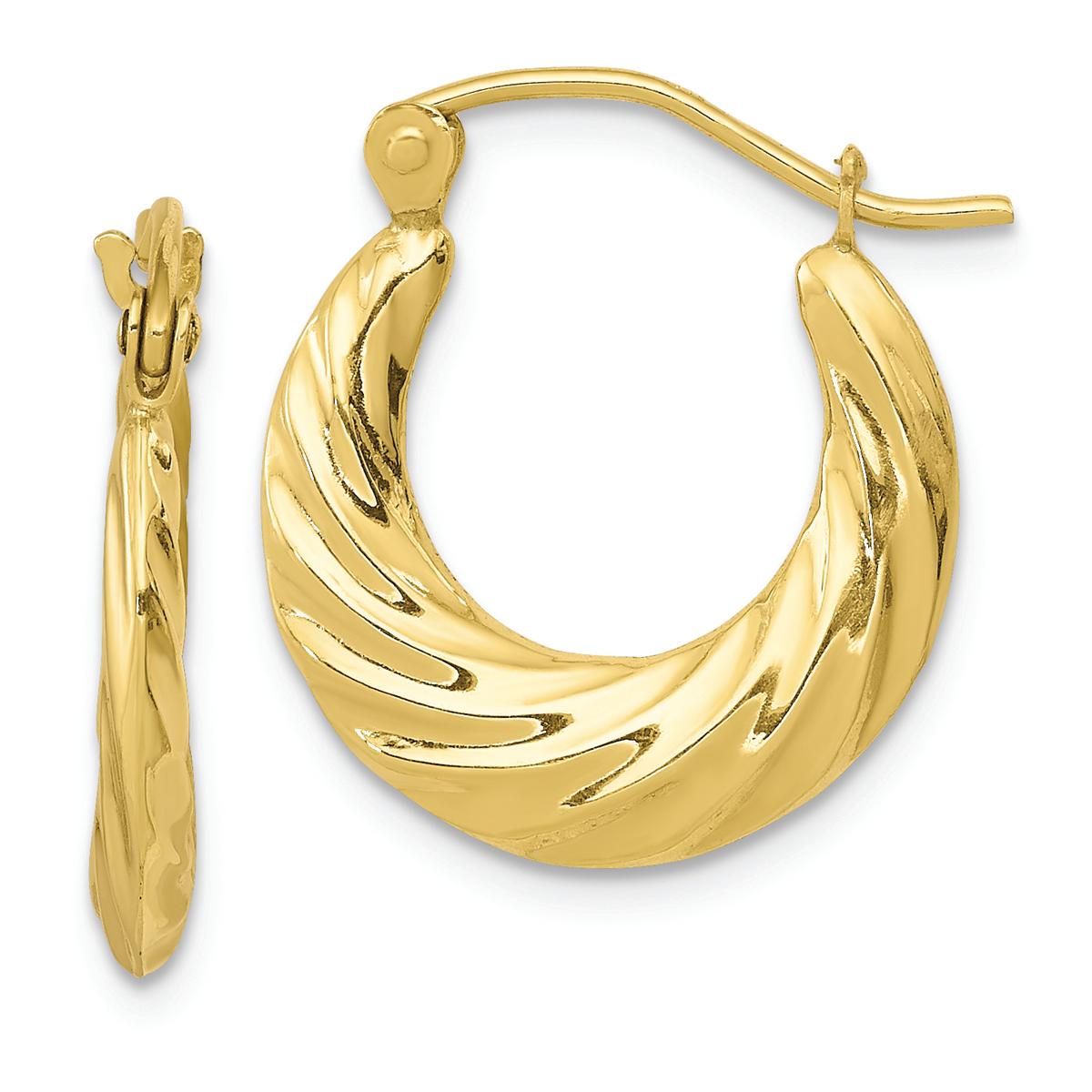Gold Classics(tm) 10kt. Fancy Small 10mm Hoop Earrings