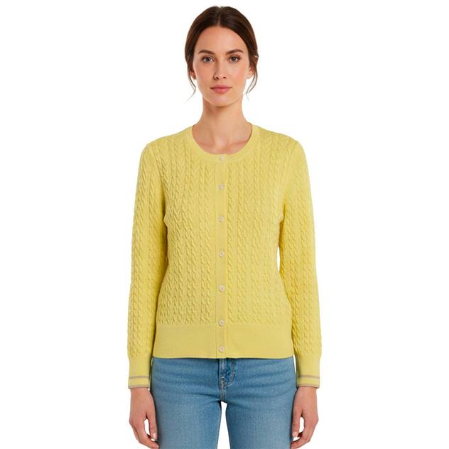 Womens Nautica Long Sleeve Button Front Cable Cardigan