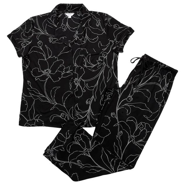 Womens Nicole Miller Short Sleeve Floral Pajama Set