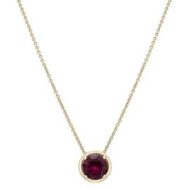 Gold Plated Garnet Center Stone Pendant Necklace