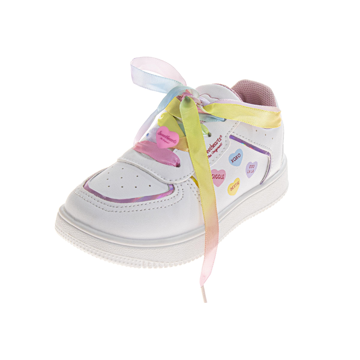 Toddler Girls Sweethearts Rainbow Laces & Heart Charms Sneakers