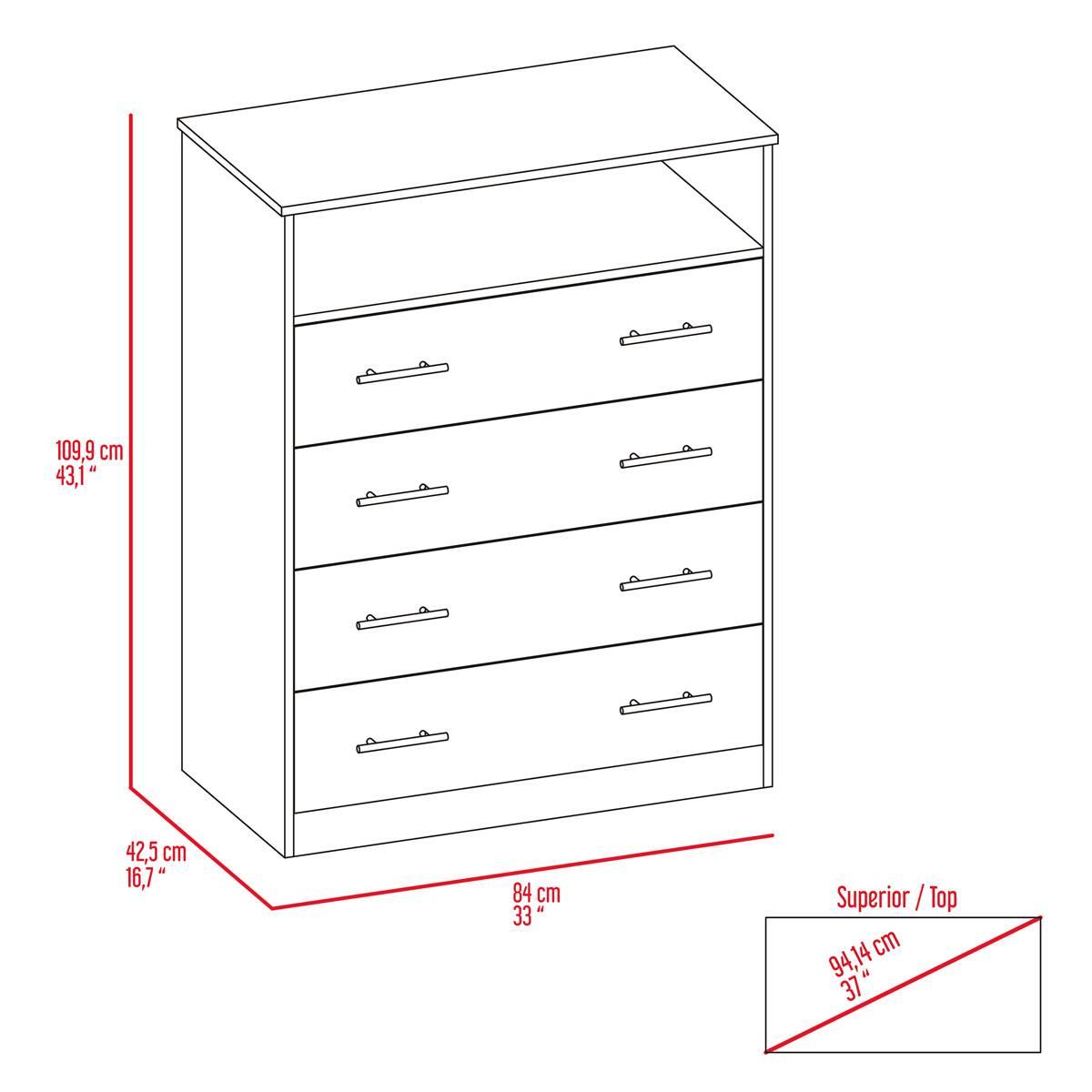 FM FURNITURE Lagos Four Drawer Dresser