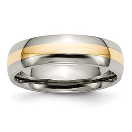 Mens Endless Affection(tm) 14kt. Yellow Gold Inlay 6mm Wedding Band