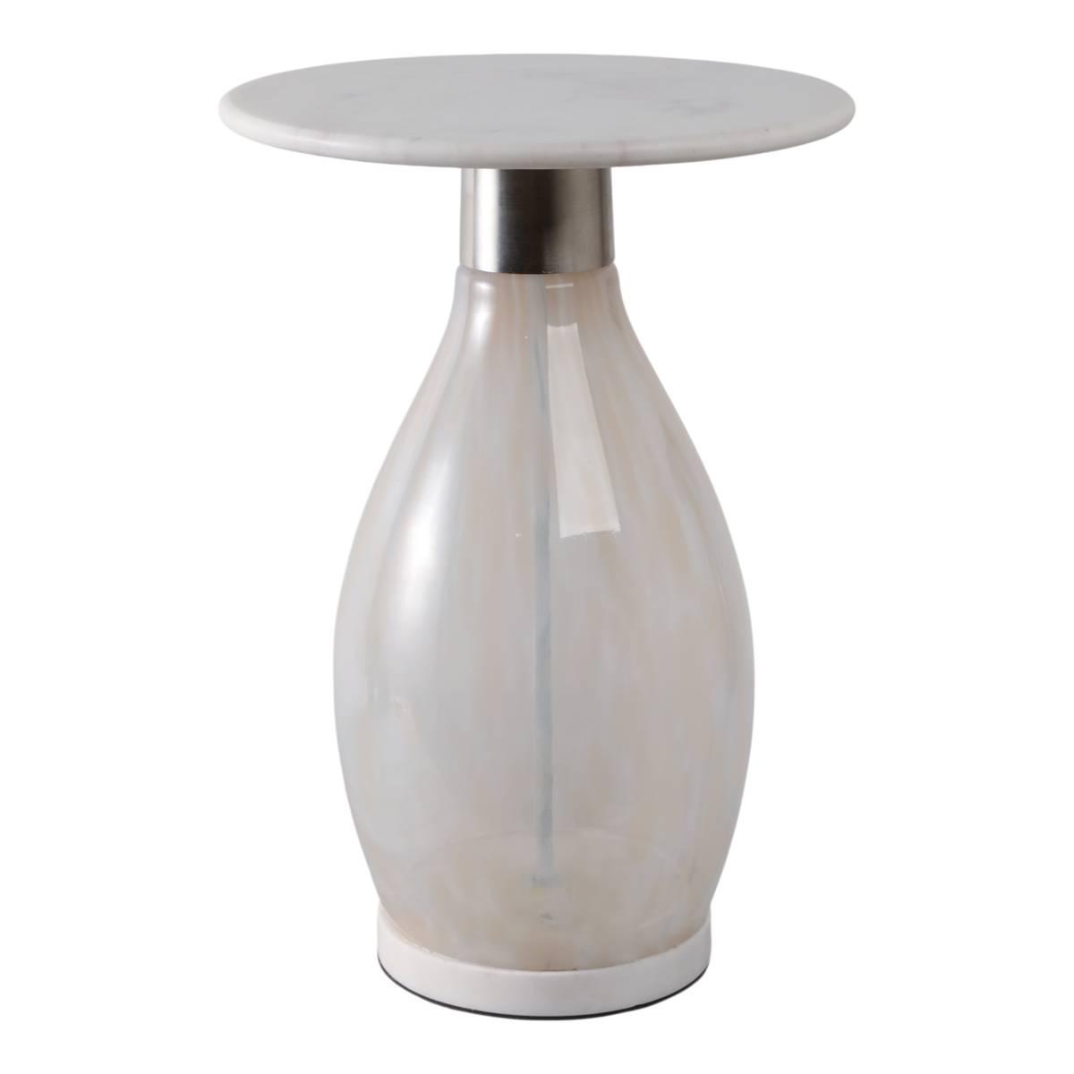 Sagebrook Home Estero Tall Art Table Marble Top Accent Table