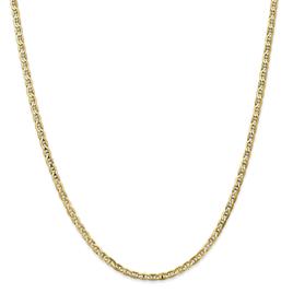 Unisex Diamond Classics(tm) 10kt. 3mm Concave Anchor Chain Necklace