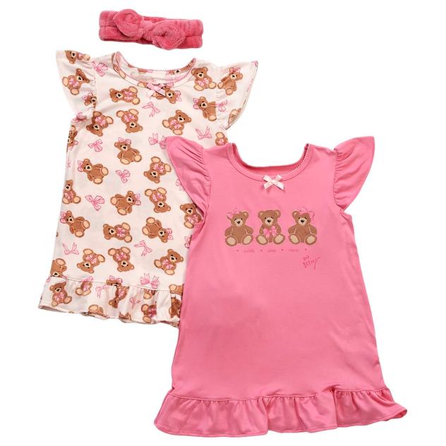 Girls (4-6x) Betsey Johnson Teddy Bear 2pk. Nightgowns