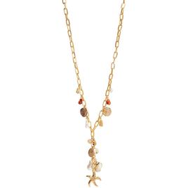 Ashley Cooper(tm) Gold-Plated Y-Necklace with Beach-Inspired Charms