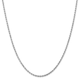 Unisex Gold Classics™ 2mm. White Gold Diamond Cut Rope Necklace
