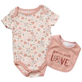 Baby Girl (NB-9M) baby views(R) Floral Love Bodysuit & Bib