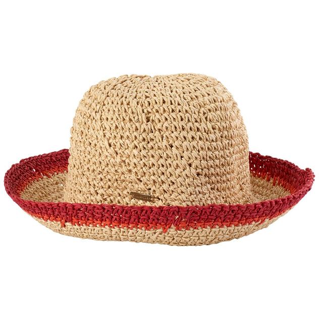 Womens Steve Madden Crochet Straw Bucket Hat