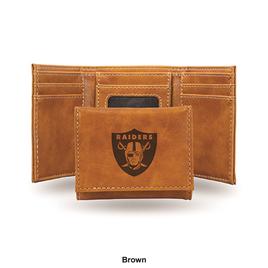 Mens NFL Oakland Raiders Faux Leather Trifold Wallet