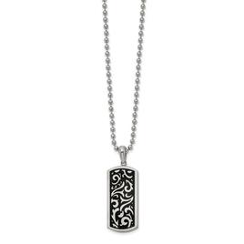 Mens Gentlemen's Classics(tm) Steel Enameled Dog Tag Necklace
