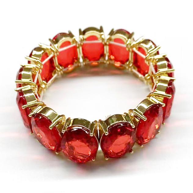 Ashley Cooper™ Red Gemstone Stretch Bracelet Set