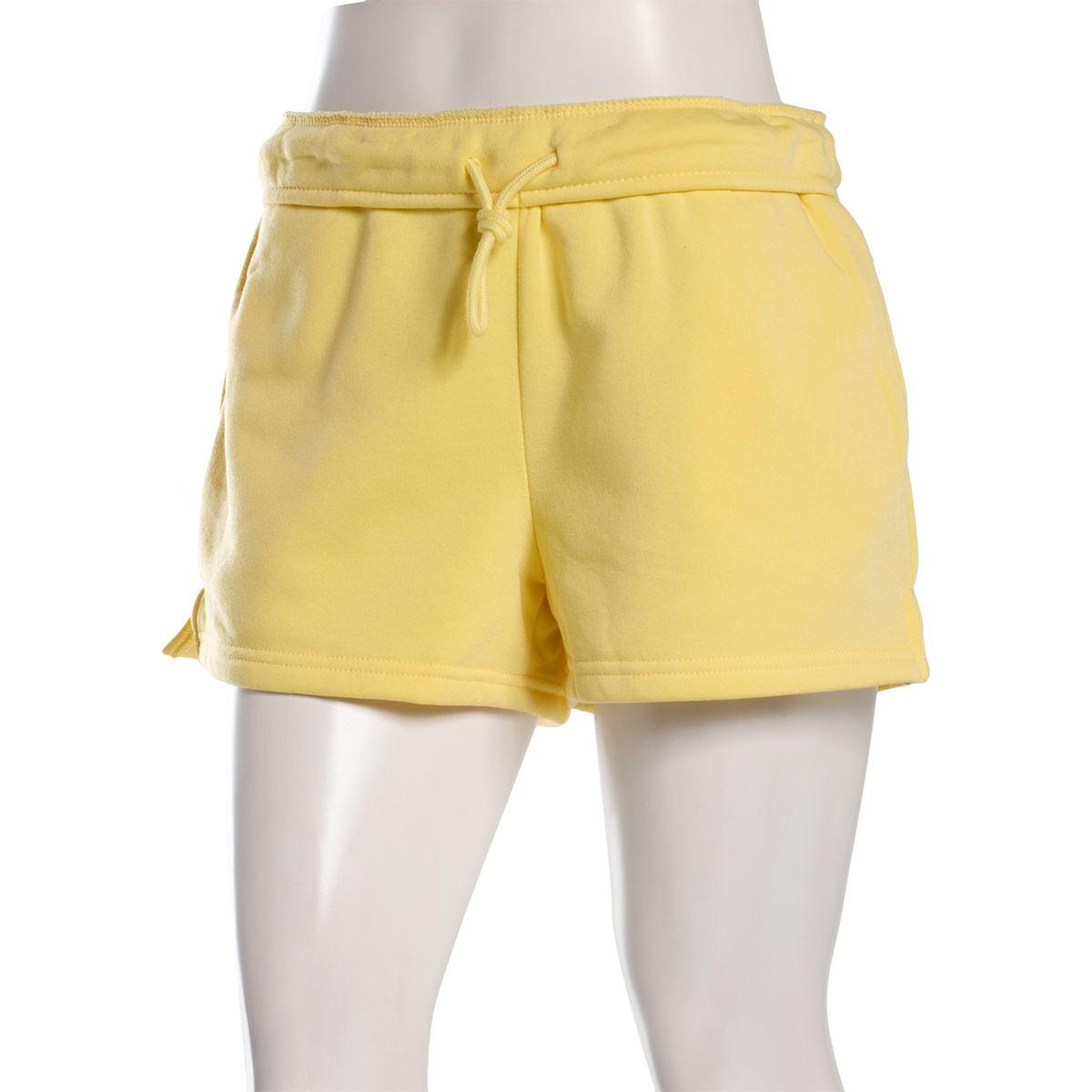 Juniors Eye Candy Fleece Fold Over Waist Shorts With Side Slit
