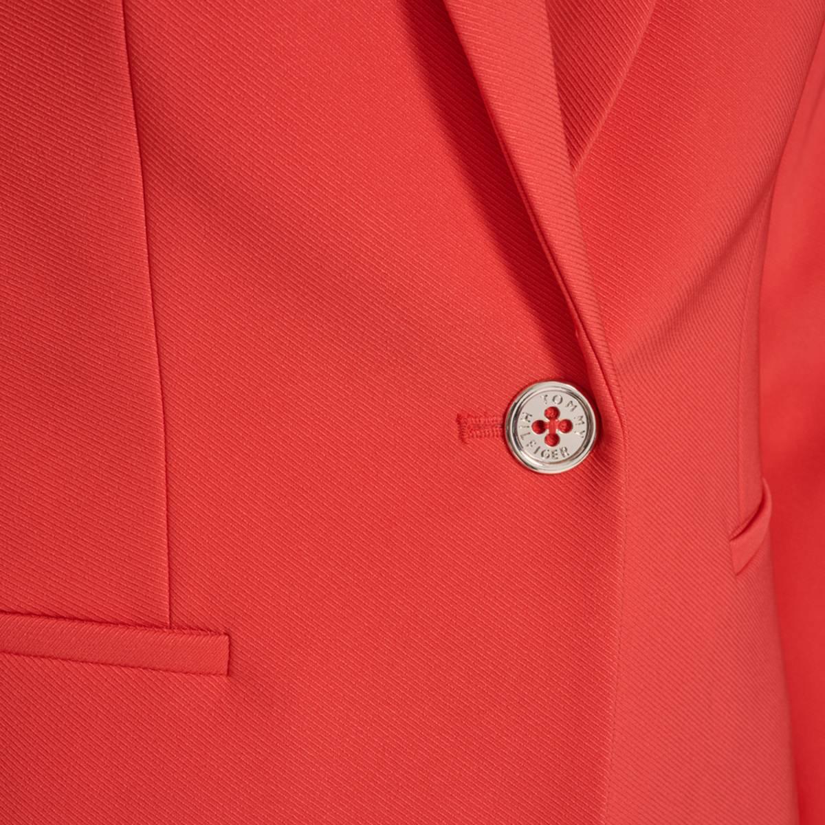 Womens Tommy Hilfiger Long Sleeve One Button Solid Blazer