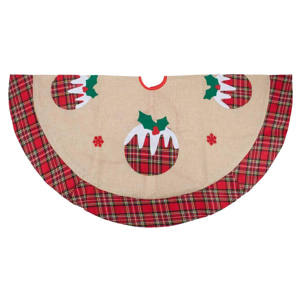 Northlight Seasonal 48in. Burlap Plaid Christmas Tree Skirt