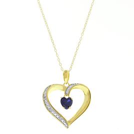 Gemstone Classics(tm) Sapphire Heart Pendant Necklace