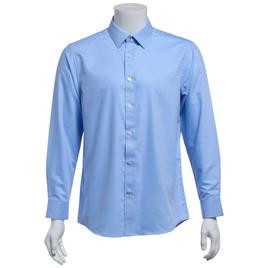 Mens Tom Baine Slim Fit Jacquard Dress Shirt - Blue Bamboo