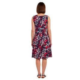 Womens Nina Leonard Sleeveless Floral Side Pocket Shift Dress