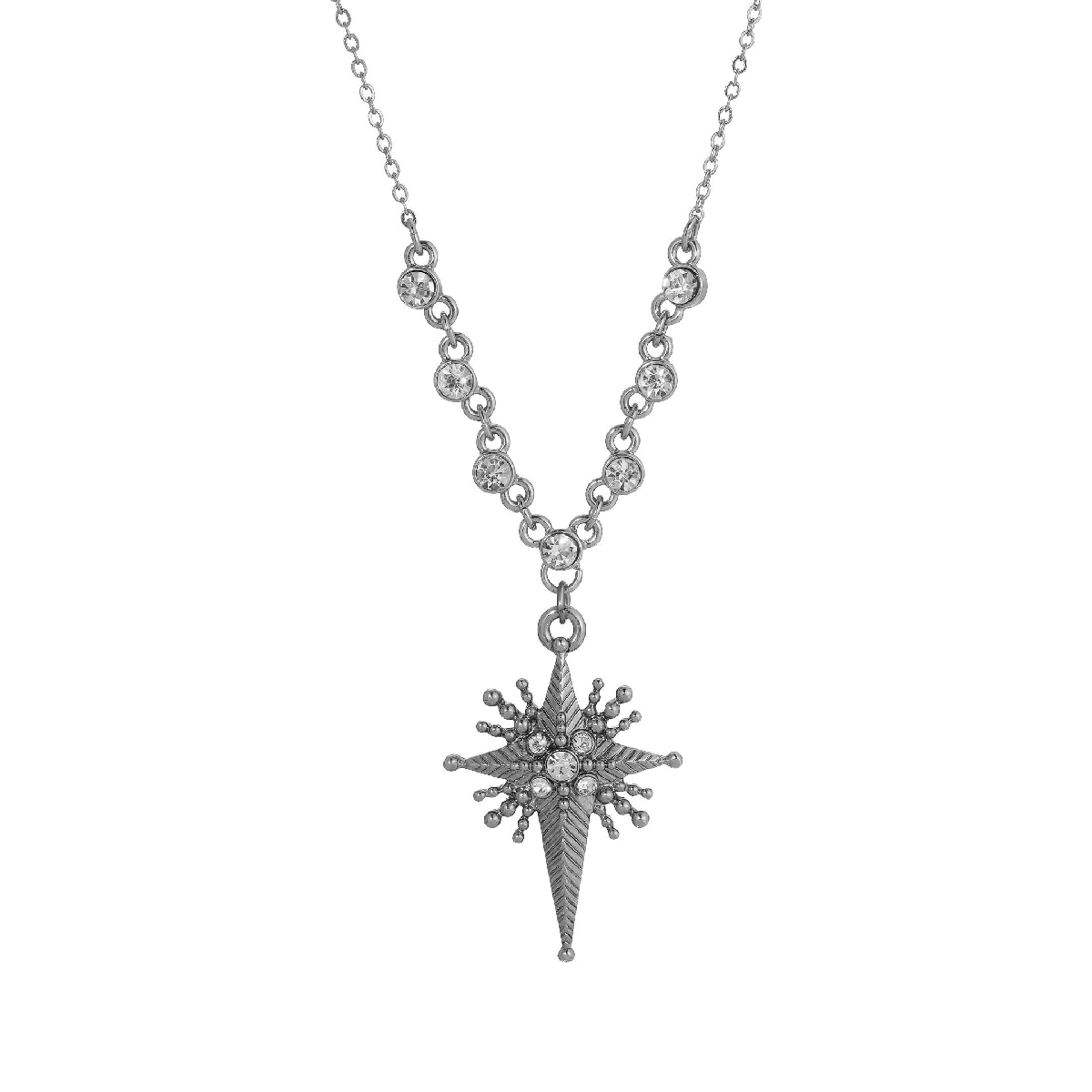 Symbols of Faith Silver Tone Star of Bethlehem Necklace