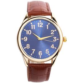Mens Gold-Tone Navy Sunray Dial Watch - 50601G-07-J16