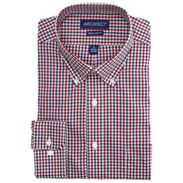 Mens Architect(R) Performance Regular Fit Dress Shirt - Red/Blue
