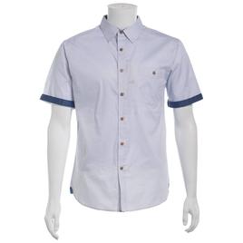 Mens Campia Short Sleeve Cotton Spandex Button Down Shirt - Copen