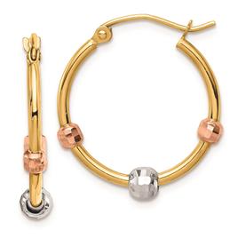Gold Classics(tm) 14kt. Gold Beaded Hoop Earrings