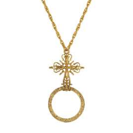 Symbols of Faith Cross Magnifying Glass Necklace
