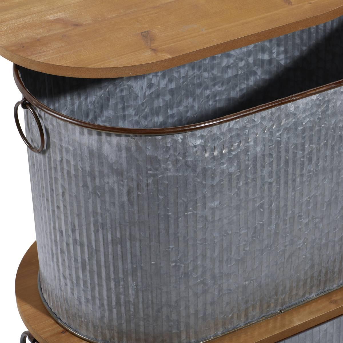 9th & Pike® Farmhouse Silver Entryway Storage Bench Set of 3