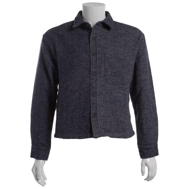 Young Mens Brooklyn Cloth Solid Woven Jacquard Shirt Jacket