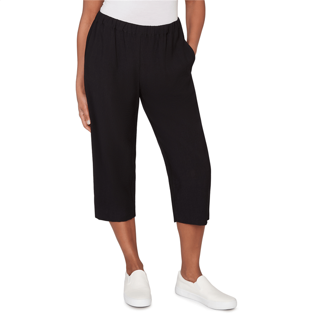 Womens Alfred Dunner Crowd Pleaser Relaxed Pull On Capris