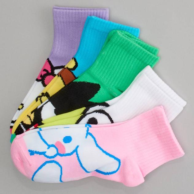 Girls Hello Kitty® & Friends 5pk. Ankle Socks