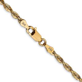 Unisex Gold Classics™ 2.75mm. 14k Diamond Cut Light Rope Necklace