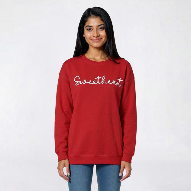 Juniors No Comment Long Sleeve Sweetheart Crew Sweatshirt