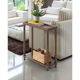 New Ridge Home Goods Harrison Side End Tables w/ Shelf - Chestnut