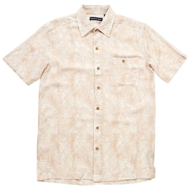 Mens Preswick & Moore® Tropical Leaf Button Down Shirt - Tannin