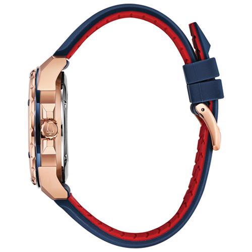 Mens Bulova Marine Star Rose-Gold-Tone Case Watch - 98A227