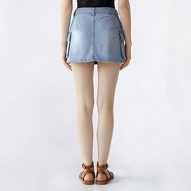 Juniors Love Tree Belted Denim Cargo Skirt