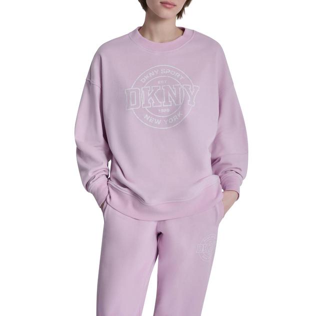 Womens DKNY Sport Collegiate Logo Long Pullover Sweatshirt