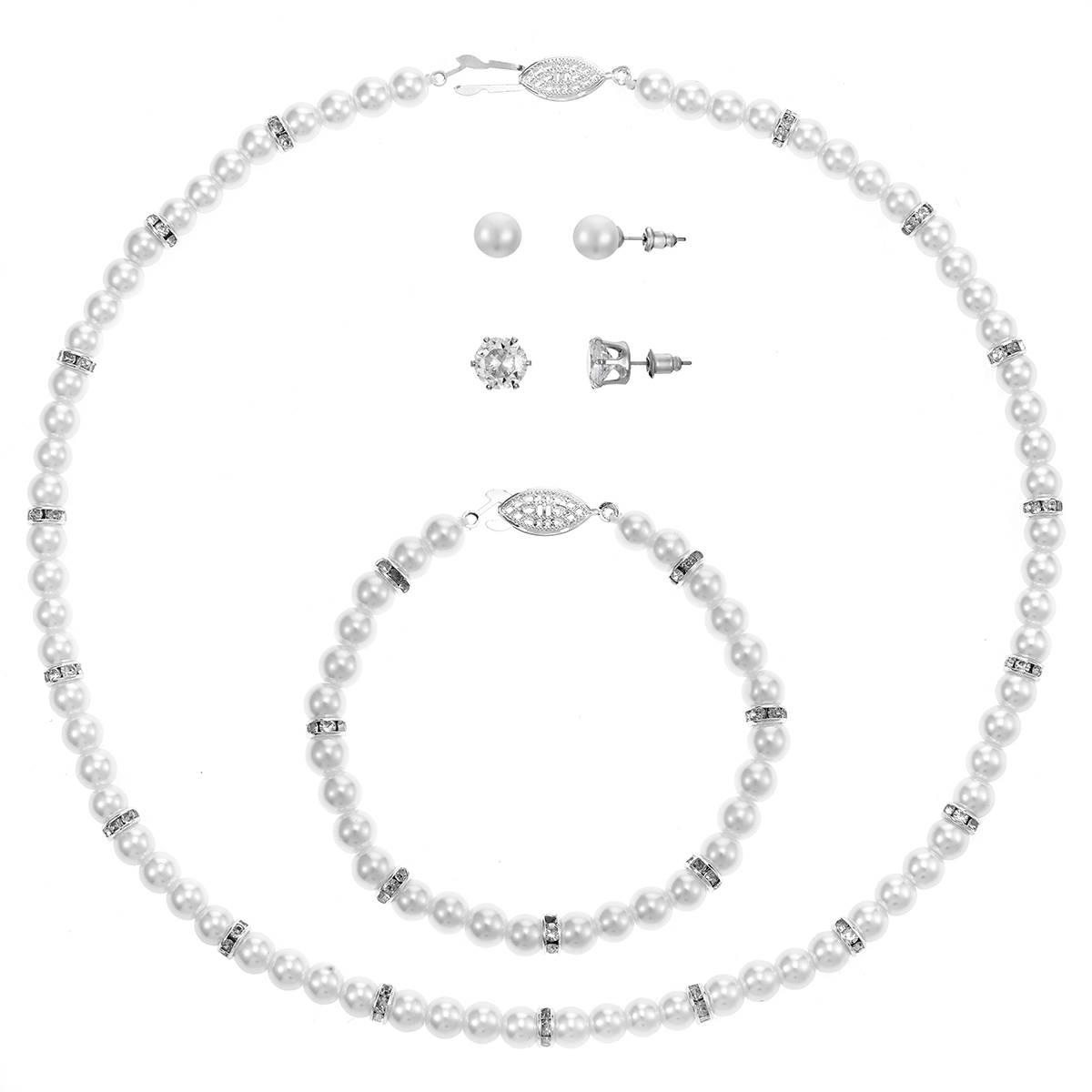 Design Collection Pearl Necklace/Bracelet & Earring Set