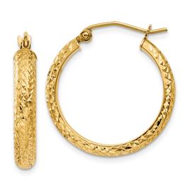 Gold Classics(tm) 14kt. Gold 22mm Diamond Cut Hoop Earrings