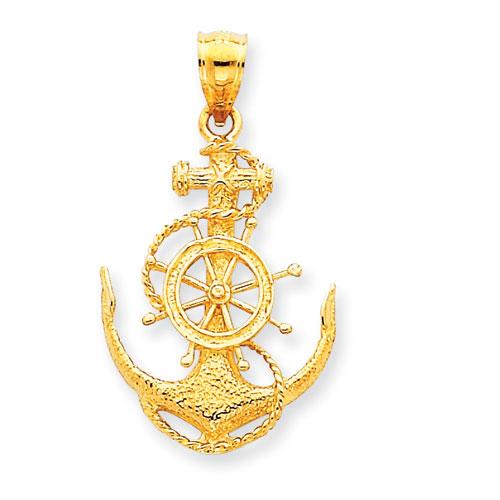 Gold Classics(tm) 14k. Medium Anchor & Wheel Pendant