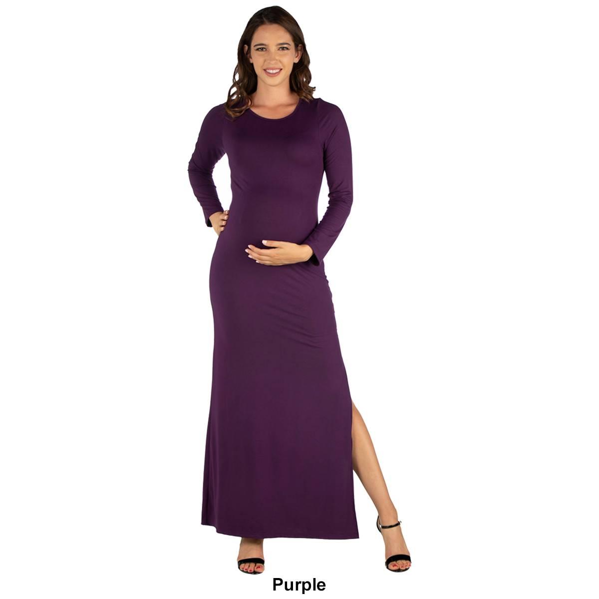Womens 24/7 Comfort Apparel Long Sleeve Maternity Sheath Dress