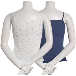 Juniors Pink Rose 2pk. Thermal Henley Tank Top - Indigo