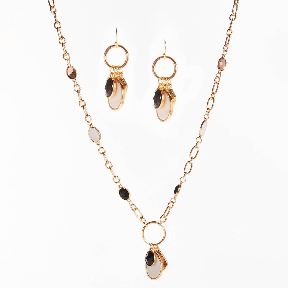 Ashley Cooper(tm) Faceted Stones & Accents Necklace & Earring Set