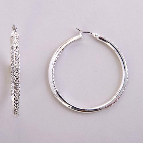 Gloria Vanderbilt Pave Inside Out Hoop Earrings