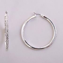 Gloria Vanderbilt Pave Inside Out Hoop Earrings